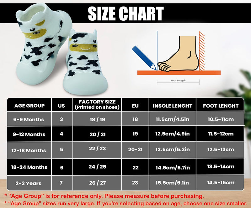Dookeh Baby Sock Shoes Boys Girls First Walking Shoes Non-Slip Slippers Soft Sole Sneakers Toddler Infant Babygirl