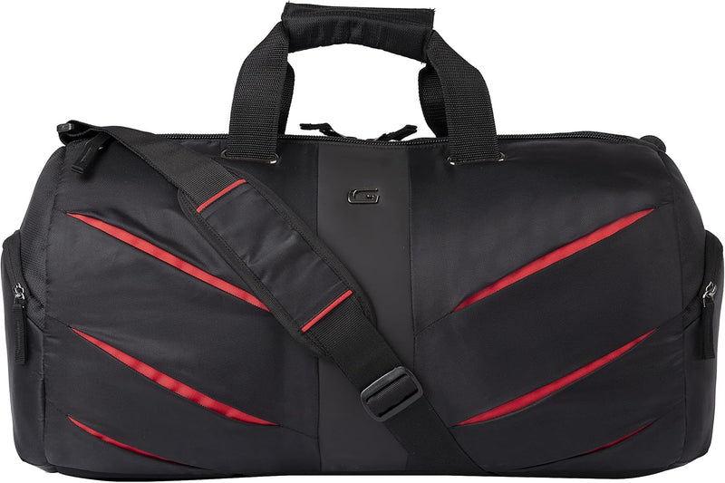 Magnum 38L Large Water Resistant Travel Duffle Bag/Gym Bag/Sports Duffle for Men/Women - Black Red
