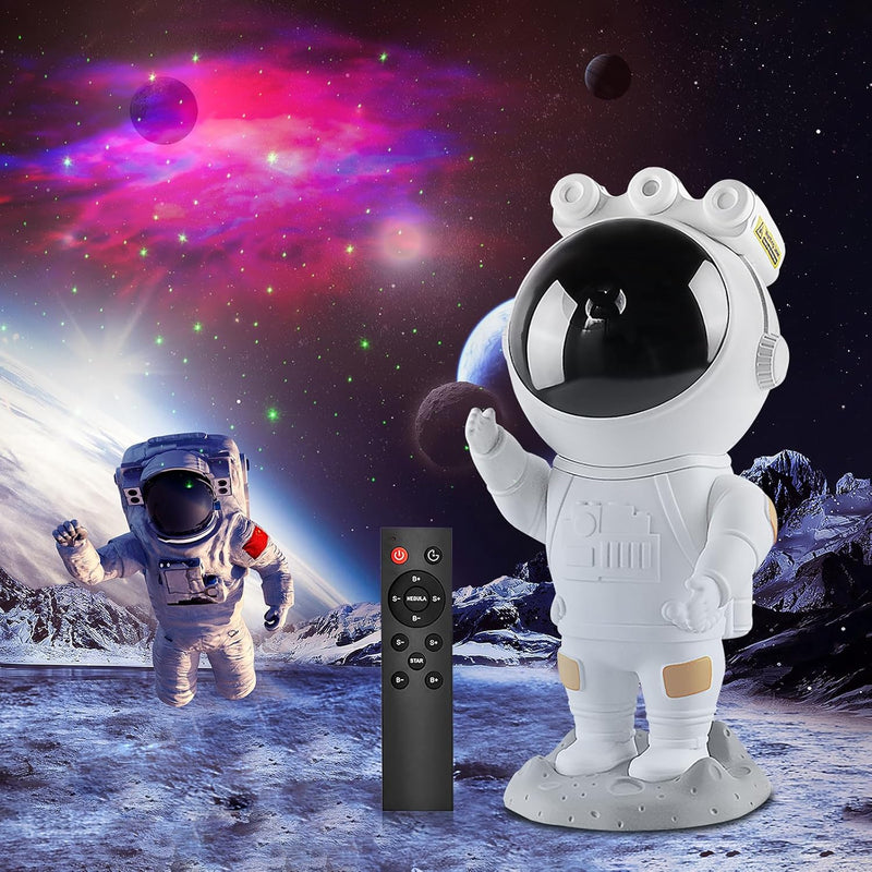 SZPACMATE Astronaut Galaxy Star Projector Starry Night Light Projector with Nebula,Timer and Remote Control, Bedroom and Ceiling, Gifts for Children and Adults, Acrylonitrile Butadiene Styrene, White