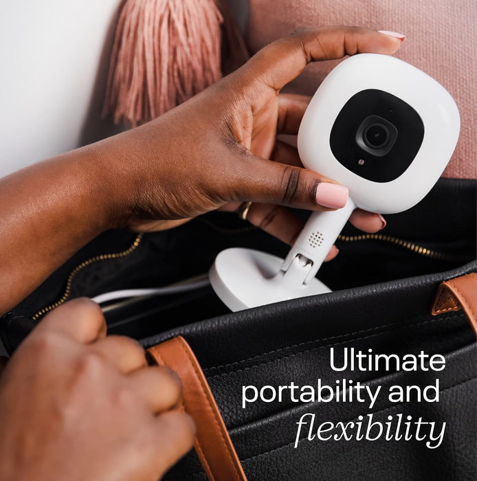 Nanit Pro Smart Baby Monitor & Flex Stand - 1080p Secure Wi-Fi Video Camera, Sensor-Free Sleep & Breathing Motion Tracker, 2-Way Audio, Sound & Motion Alerts, Night Vision, and Breathing Band - White