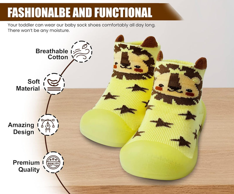 Dookeh Baby Sock Shoes Boys Girls First Walking Shoes Non-Slip Slippers Soft Sole Sneakers Toddler Infant Babygirl