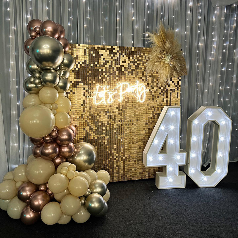 Kate Shimmer Wall Backdrop Iridescent Pink Square Sequin Wall Panel Backdrop Decor for Wedding, Anniversary, Birthday, Party, 12 Panels