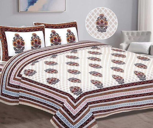 SUFAYA FAB Printed Indian Sanganer Cotton Premium Big Size Bedsheets for Modern Look(108x108) inches,Pillow (17x27) inches