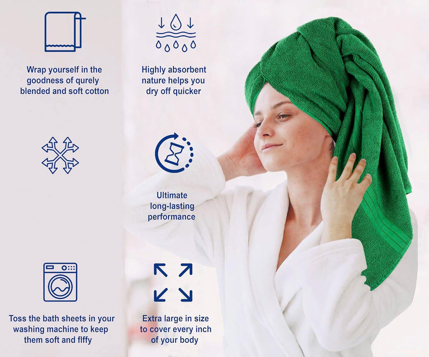 Bliss Casa Bath Towel Set 27 x 54 Inch (4 Pack) - 550 GSM 100% Cotton 20/D Quick Drying Highly Absorbent Thick Bathroom Towels - Soft Hotel Quality for Bath and Spa (Grey)