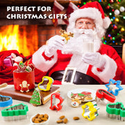 8Pcs Christmas Cookie Stamps Set, Stainless Steel Christmas Cookie Cutters, Baking Cutter Moulds for DIY Baking, Parties, Festival, Xmas Kitchen Bakeware