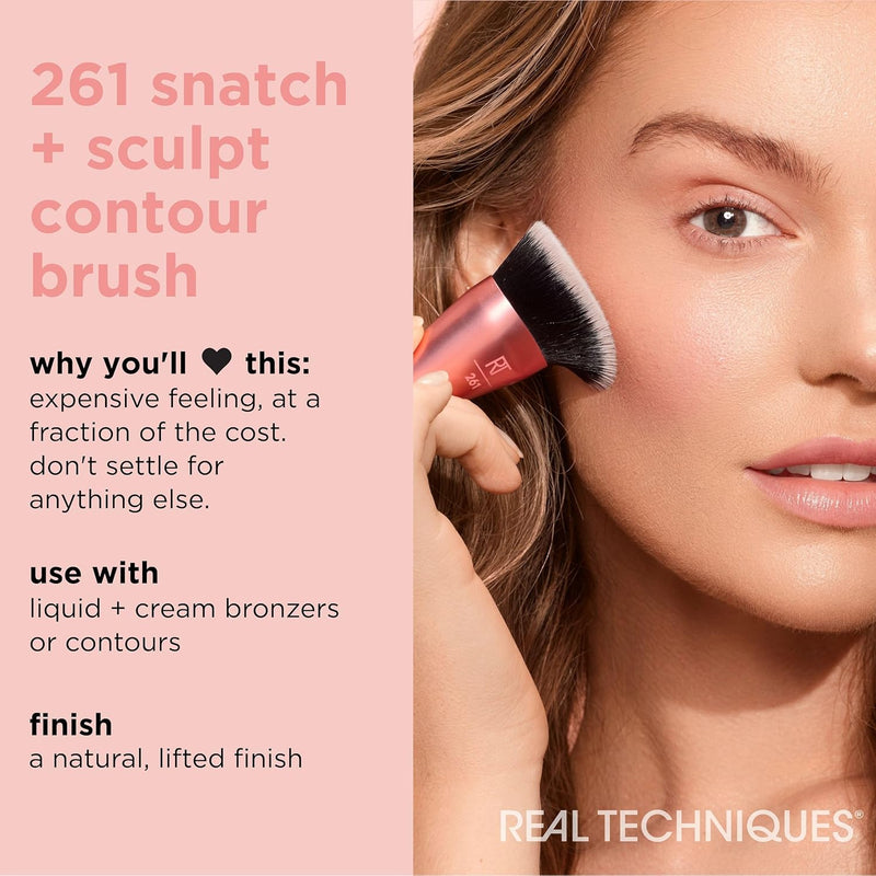 Real Techniques Bubble Blending Makeup Brush, Multipurpose Face Brush for Liquid, Cream, & Powder Products, Unique Bubble Brush Head, Synthetic Bristles, Vegan & Cruelty Free, 1 Count