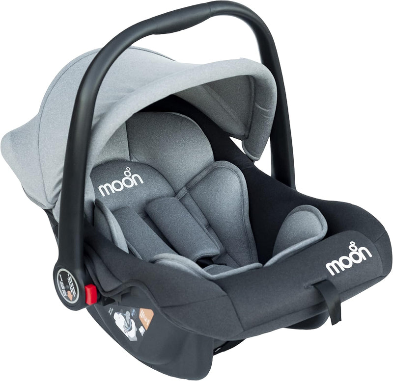The Moon Brand Bibo Infant/Baby/Kids Travel Car Seat With Full Body Support Cushion Rear Facing Seat Carry Cot AdjUStable Canopy Suitable For 0 Months+0 13 Kg - Grey - Grey