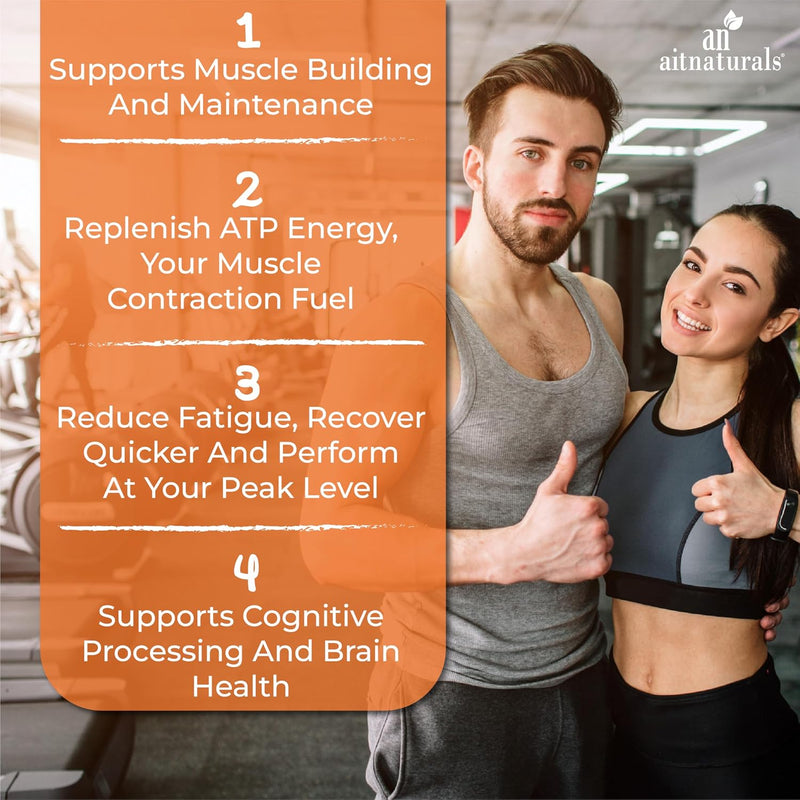 Aitnaturals 100% Micronized Creatine Monohydrate Powder Unflavoured - 400g/80 servings Muscle Building Support, Boosts Energy, Replenishes ATP Levels, Post Workout Supplement, Non-GMO, Gluten-Free