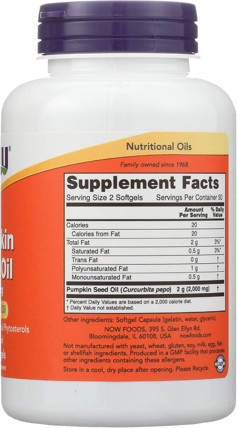 Pumpkin Seed Oil 1000 Mg Softgels - 100 Softgels