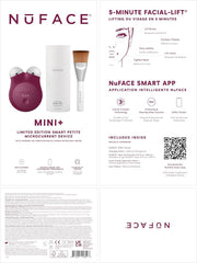 NuFACE MINI+ Limited Edition Starter Kit - Smart Petite Microcurrent Device - Velvet Rose - Lift, Contour & Tone your skin - Portable Petite Facial Toning Device - Velvet Rose