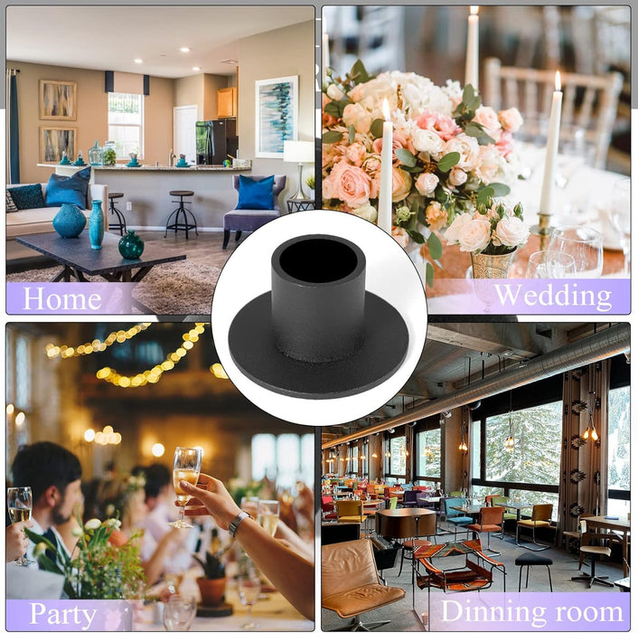 NALACAL Candle Holders Black Retro Candlestick Holder Farmhouse Decor for Home Wedding Party Anniversary Housewarming Gifts for Women Men (4 Pcs)