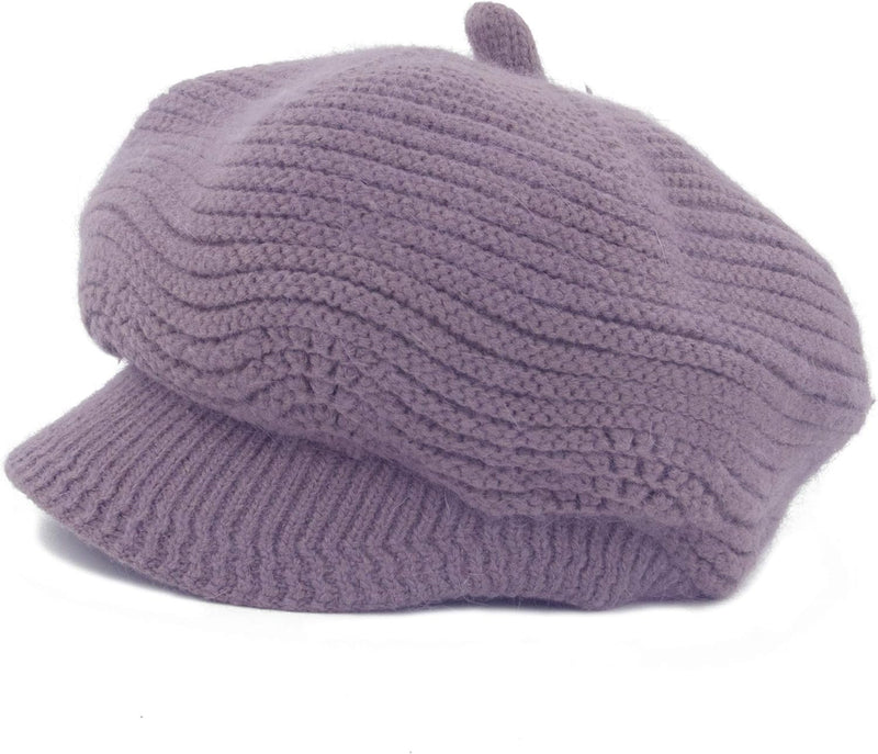 Muryobao Women's Winter Warm Slouchy Cable Knit Beanie Skull Hat with Visor