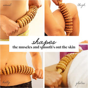 Tuuli Accessories - Curved Wooden Massage Roller for Waist and Thigh, Multi-Functional Body Roller for Cellulite Reduction and Muscle Tension, Natural Massager for Women and Men