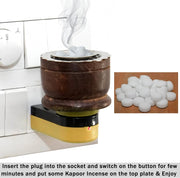 TULMAN Wooden Electric Kapoor Dani Stand Incense Burner for Home Aroma Diffuser Bakhoor Burner for Office