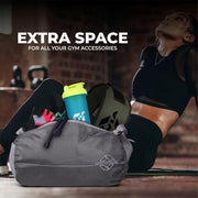NIVIA Basic Duffle Polyester Bag/Gym Bags/Adjustable Shoulder Bag for Men/Duffle Gym Bags for Men (Grey)