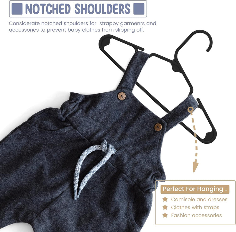 HOUSE DAY Kids Plastic Hangers for Closet, Children's Clothes & Baby Clothing - Ideal for Toddler and Child Pants, Coats, and More - Everyday Use (Colorful, 20 Pack)