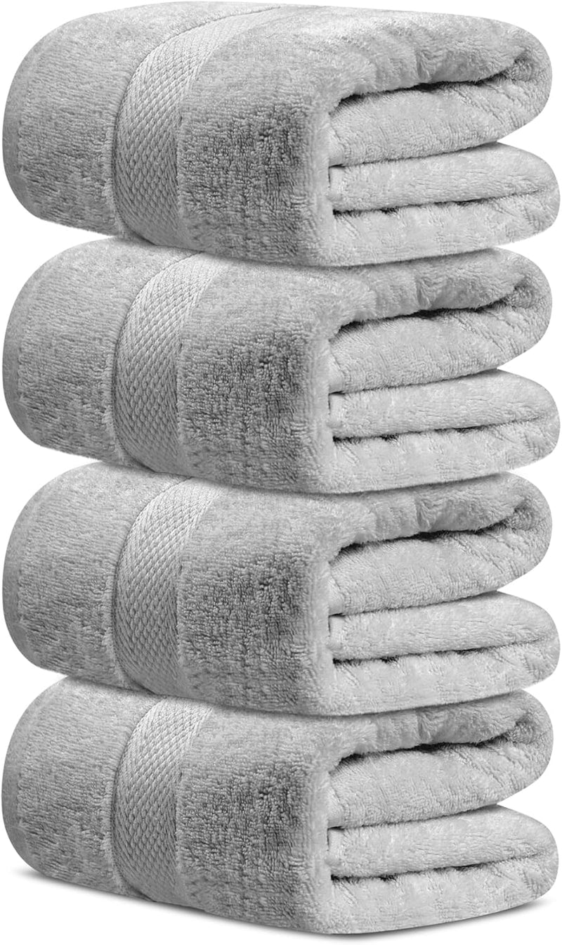 Topify Premium Cotton Towels Set | Ultra Soft Towels 600 GSM | 2 Bath Towels 2 Hand Towels 4 Washcloths | Soft Feel, Quick Dry, Highly Absorbent Durable Towels, (Charcoal, 8 Pcs Set)