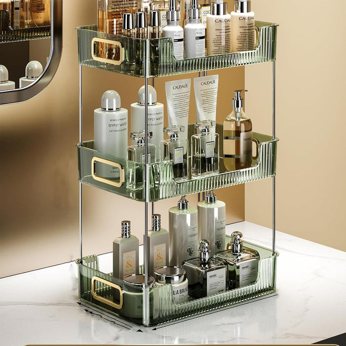U-HOOME Bathroom Counter Organizer, Countertop Organizer and Storage,Bathroom Shelf Organizer,Cosmetics Skincare Shelf Organizer,Makeup Organizer Perfume for Dresser Vanity Tray, Spice Rack (Clean3)