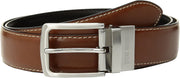 mens Dress Casual Every Day Leather Belt Belt - Cognac/Black (Feather Edge)