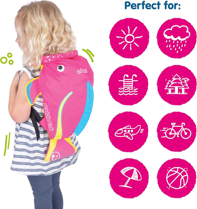 Trunki PaddlePak Waterproof Kids Swim Bag - Coral Tropical Fish (Pink)