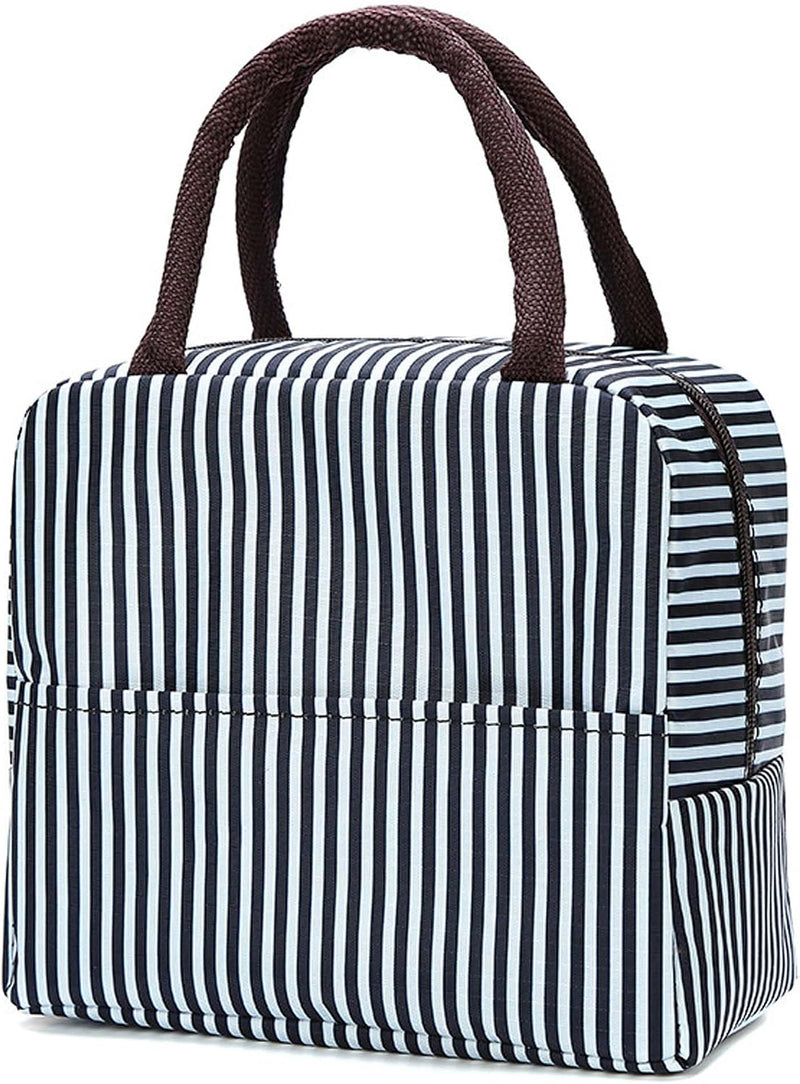 Insulated Lunch Bag,Cartoon Small Bento Tote Bag for Kids Girls & Students, Waterproof Cute Thermal Lunch Box Bag for School, Work, Picnic & Outdoor Activities(Pink Horse) - Brown&White