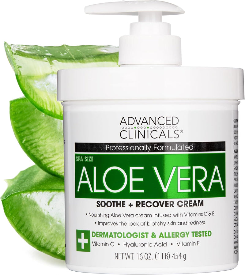 Collagen Peptides Body Lotion & Face Moisturizer Peptide Infused Collagen Lotion For Women & Men Helps Improve Look Of Crepey Skin, Wrinkles, & Uneven Dry Skin Texture, 16 Ounce - 454 Grams (1 Pack) 2 - Aloe Vera Soothe + Recover Cream