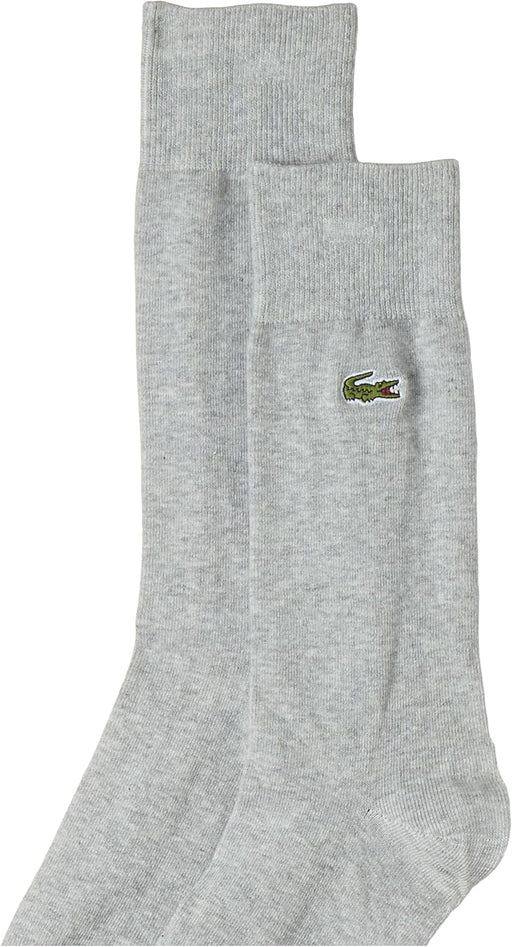 Lacoste Mens Cotton Blend High-Cut Socks,Color:Grey,Size:43/46