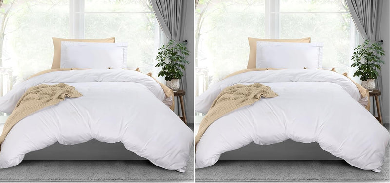 Utopia Bedding Duvet Cover Twin Size Set - 1 Duvet Cover with 1 Pillow Sham - 2 Pieces Comforter Cover with Zipper Closure - Ultra Soft Brushed Microfiber, 68 X 90 Inches (Twin/Twin XL, White) - Twin/Twin XL (Pack of 2) White
