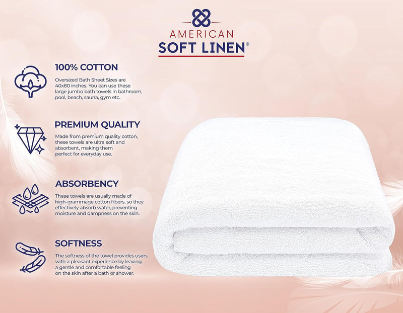 American Soft Linen GMSD 6-Piece 100% Turkish Genuine Cotton Premium & Luxury Towel Set for Bathroom & Kitchen, 2 Bath Towels, 2 Hand Towels & 2 Washcloths [Worth $72.95] - Rockridge Grey