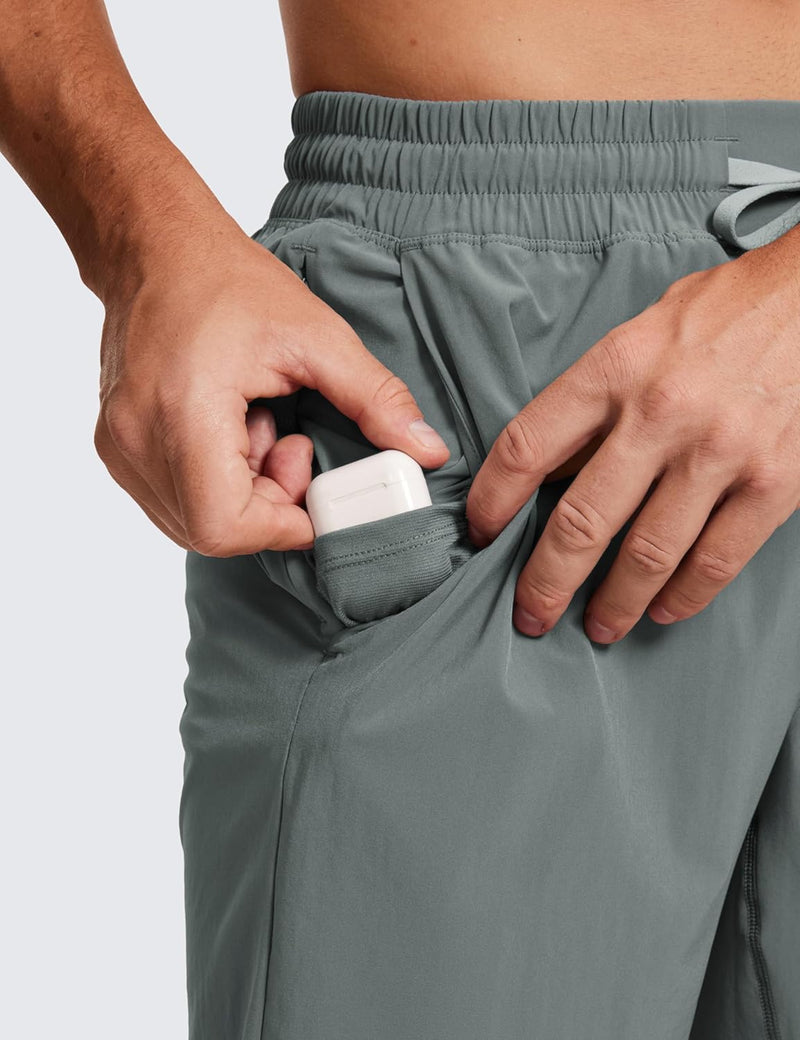CRZ YOGA Men's Linerless Workout Shorts -9'' Quick Dry for Running Sports Athletic Gym with Pockets