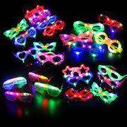 21 Pcs LED Glasses 7 shapes 6 LED Glow In The Dark Party Supplies Favor for Kids Adults shutter heart round star butterfly Glow Sticks Light Up Glasses fit Birthday Halloween Christmas Valentine's Day - 21 Packs 7 Shapes Led Glasses