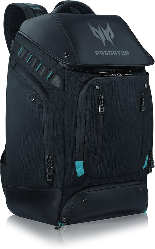 Acer Predator Utility Gaming Backpack, Water Resistant And Tear Proof Travel Backpack Fits And Protects Up To 17.3" Predator Gaming Laptop, Black With Teal Accents - 17" Utility Backpack 17-inch