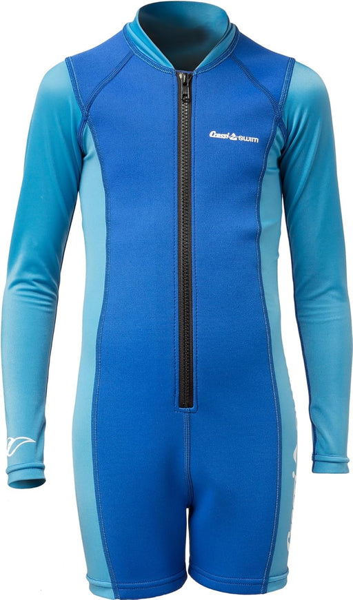 Kid Shorty Wetsuit - Unisex Wetsuit for Children, Made of 1.5/2 mm Thick Neoprene (front and back) and Lycra (sides, sleeves and collar) - XXL Blue