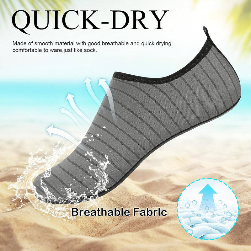 L-RUN Men Women Water Shoes Barefoot Aqua Socks Lightweight Swim Shoes for Beach Surf Pool Yoga