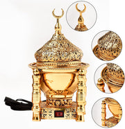 potow Gold Electric Incense Burner - Oud Frankincense Resin Burner - Large Mabkhara,Gold