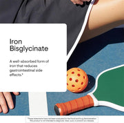 Iron Bisglycinate - 25 mg Iron Supplement for Enhanced Absorption Without Gastrointestinal Side Effects - NSF Certified for Sport - Gluten-Free - 60 Servings