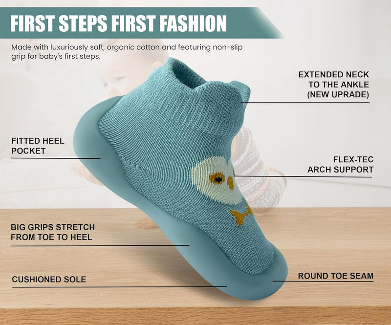 Dookeh Baby Sock Shoes Boys Girls First Walking Shoes Non-Slip Slippers Soft Sole Sneakers Toddler Infant Babygirl