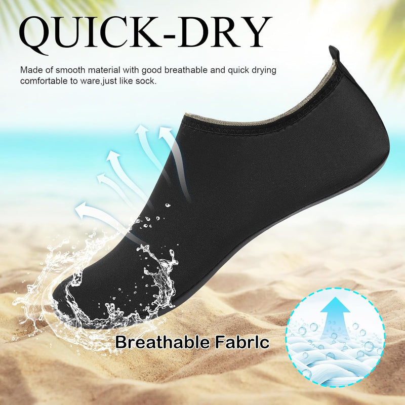 L-RUN Men Women Water Shoes Barefoot Aqua Socks Lightweight Swim Shoes for Beach Surf Pool Yoga