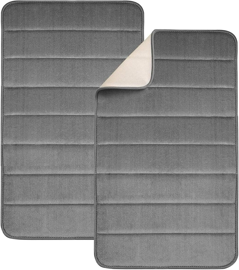 2 Pack Non-Slip Bath Mat Memory Foam, 50x80cm Bathroom Mat Soft & Comfortable Bath Mat With Highly Absorbent Bathroom Mat Non Slip for Shower, Tub and Floor - 2pcs 40 x 60 cm