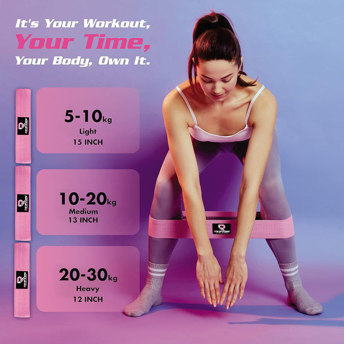 3 Sets Resistance Bands | Glutes, Hips and Legs Exercise Band | Ideal for Home Gym Fitness, Yoga, Pilates & Workout | Women and Men Non-Slip Booty Band | Physio Resistant Loop