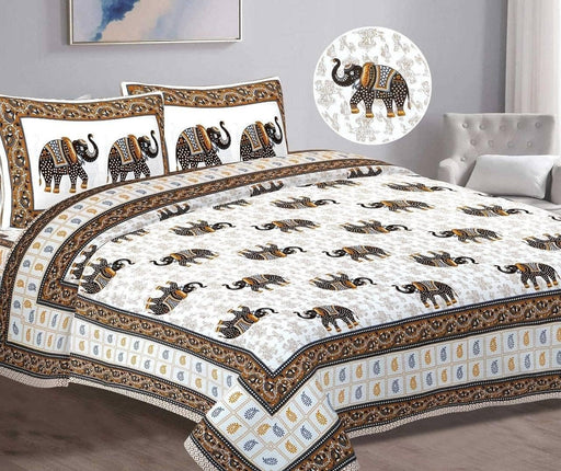 SUFAYA FAB Printed Indian Sanganer Cotton Premium Big Size Bedsheets for Modern Look(108x108) inches,Pillow (17x27) inches