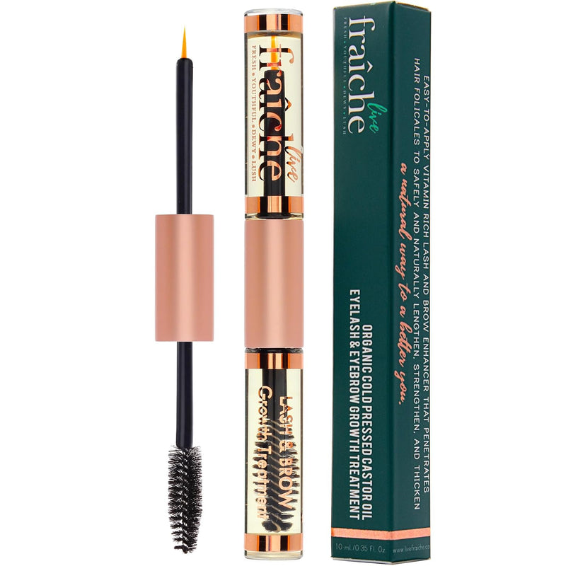 Live Fraiche USDA Organic Castor Oil for Eyelashes and Eyebrows - Cold Pressed Castor Oil Eyelash Growth Serum.