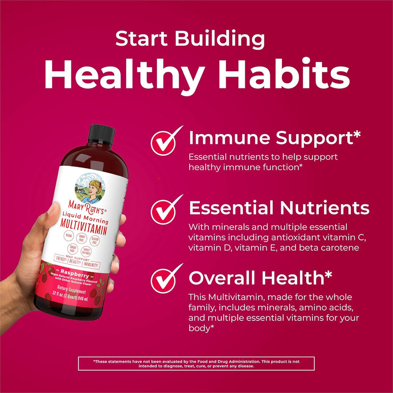 Gluten-free Morning Liquid Vitamin (Raspberry,32oz)