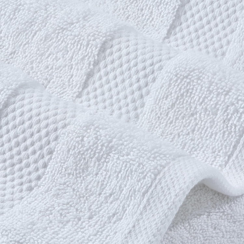 White Classic Luxury Cotton Washcloths - Small Hotel Spa Bathroom Face Towel | 12 Pack |