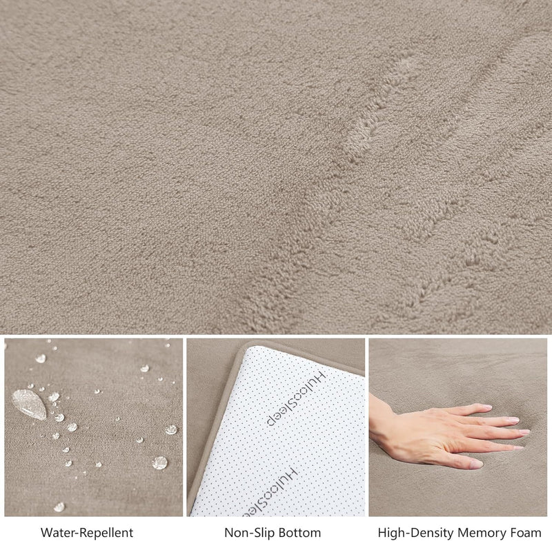 YOUWE7 Baby Play Mat for Floor,2CM Thick Elasti-Foam Playpen Mat for Tummy Time,Water Repellent Soft Coral Velvet for Toddler,Infant,Kids,Non-Slip Backing Safe for Crawling (Beige 100CM*150CM)