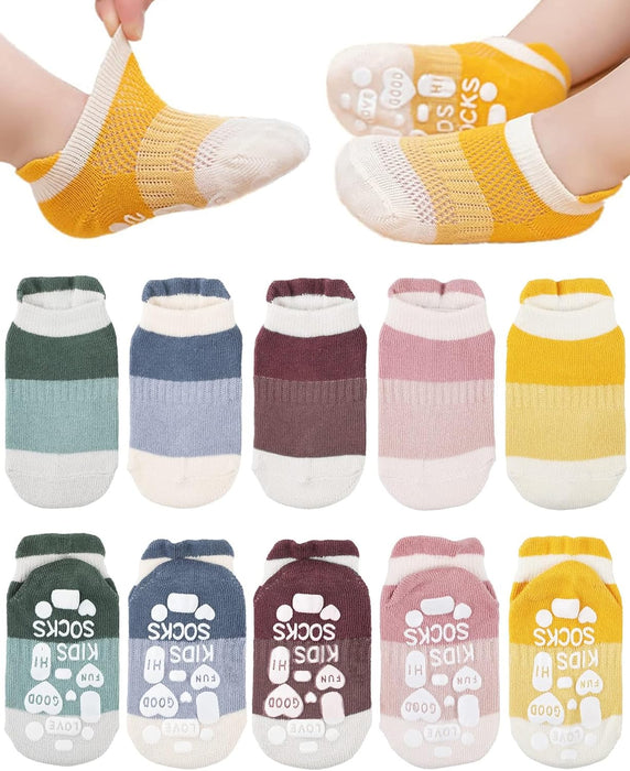 Grips Ankle Socks for Toddler, SYOSI Non Slip Socks for Kids, Low Cut Anti Skid Floor Socks for Baby Boys and Girls