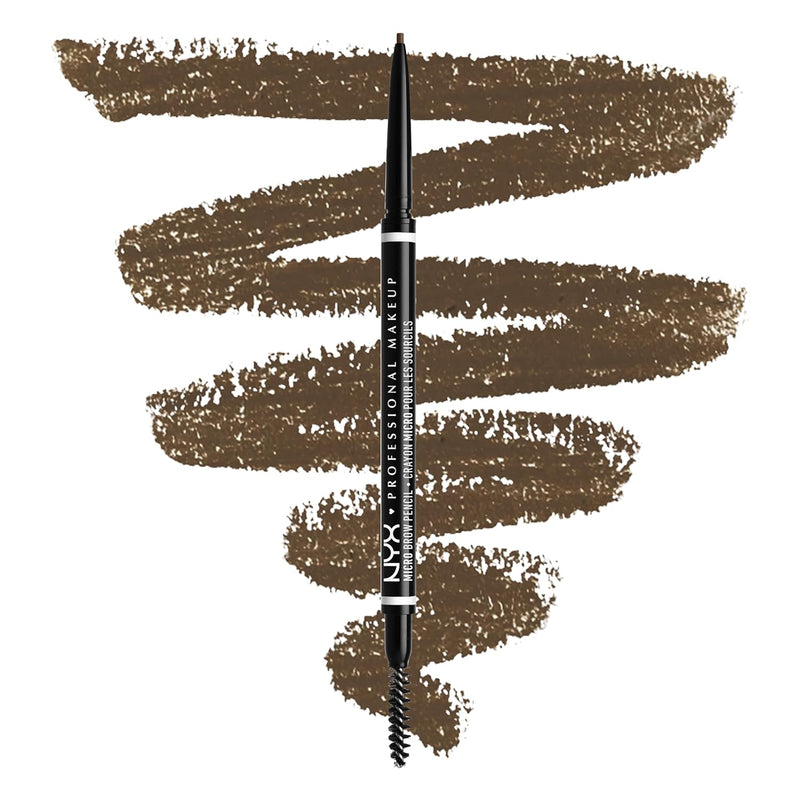 NYX Professional Makeup Micro Brow Pencil, Ultra-Fine, Dual-Ended, Precise Eyebrow Pencil with Retractable Tip and Spoolie Brush, Shade: Ash Brown (05)