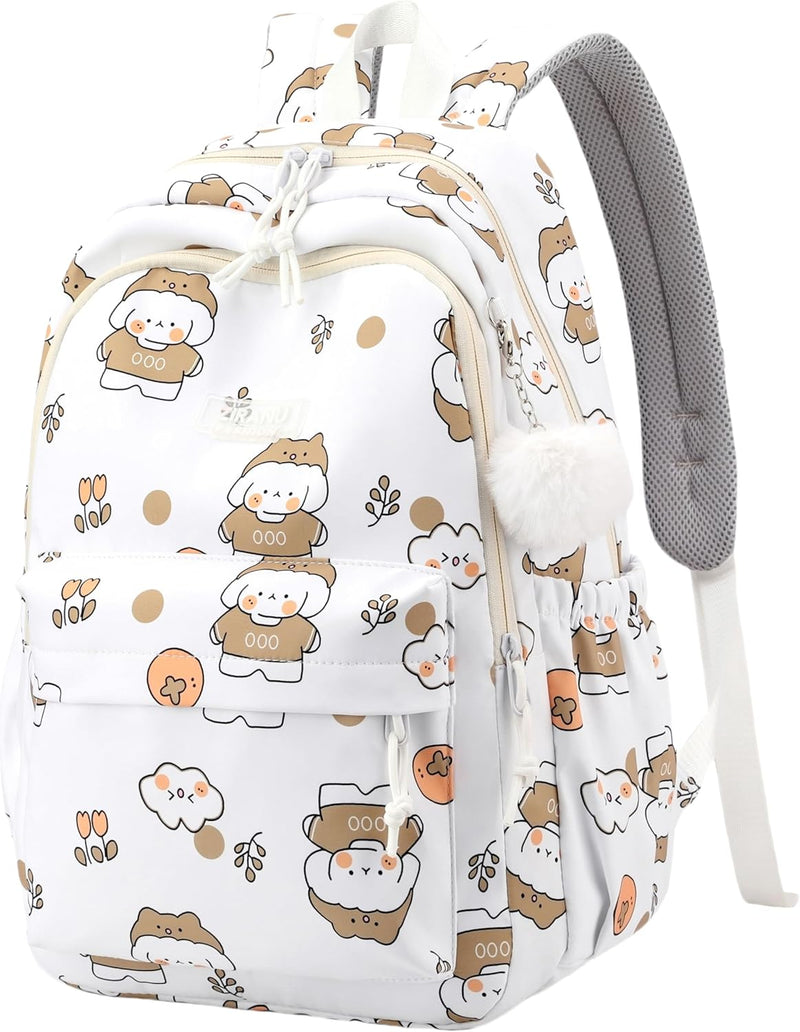 Mfikaryi Cute Cat Casual Daypack Teens Elementary School Backpack Students Bookbag for Girls Boysâ€¦