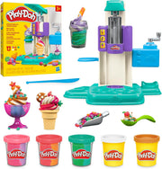 Play-Doh Rainbow Swirl Ice Cream Playset with 7 Pretend Play Kitchen Accessories, Arts and Crafts Toys for 3 Year Old Girls and Boys and Up - M Colourful rainbow ice cream maker