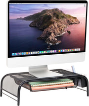 Mind Reader 2Meshmon-Blk Metal Mesh Stand And Desk Organizer With Drawer, Monitor Riser, Black-2 Pack - Black Organizer